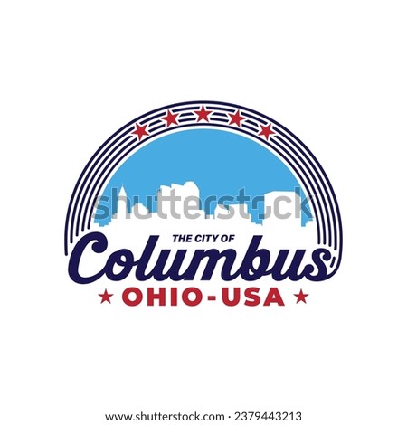 The city of Columbus, Ohio, USA. Logo design template. Vector and illustration.