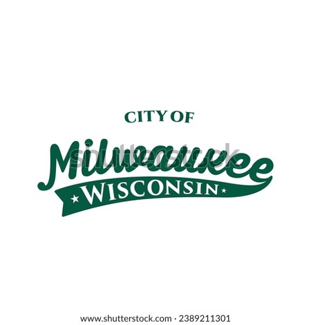 City of Milwaukee lettering design. Milwaukee, Wisconsin typography design. Vector and illustration.