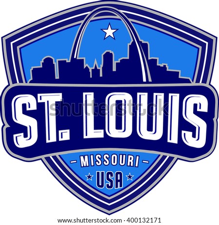 St. Louis shield logo. Saint Louis Vector and illustration.