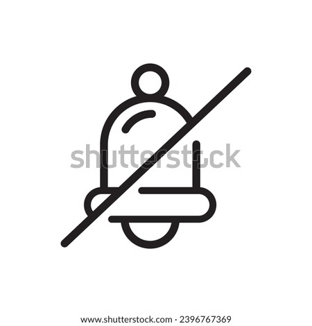 Bell disabled icon vector. Turn off notification, silent symbol. Mute sign