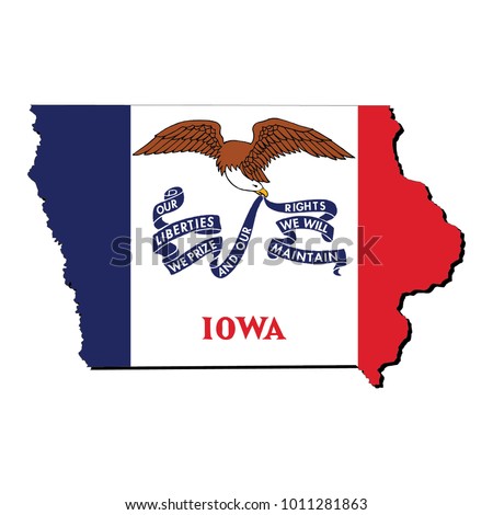 State of Iowa flag inside the map