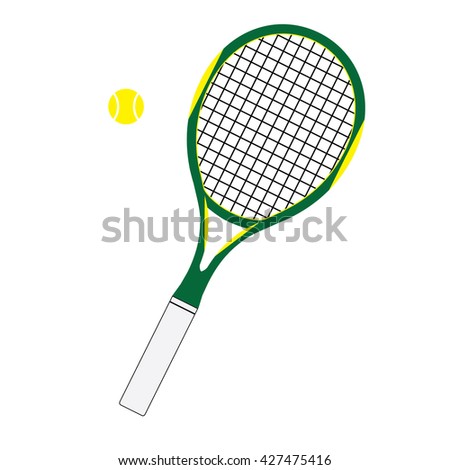 Tennis racket green yellow vector