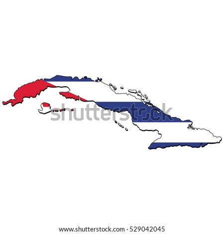 Vector map of the flag of the Cuba