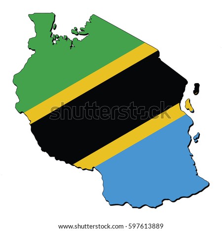 Vector map of the flag of the Tanzania