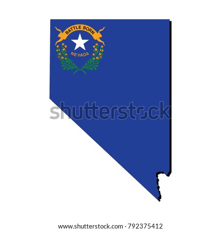 State of Nevada flag inside the map