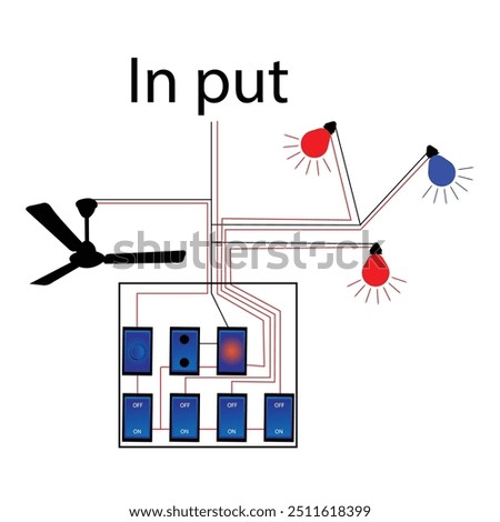 4 switch 3 holder fan and socket conection