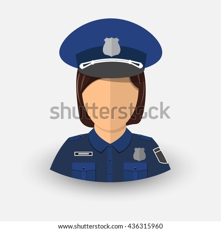 Avatar girl icon. profession police. Eps 10.