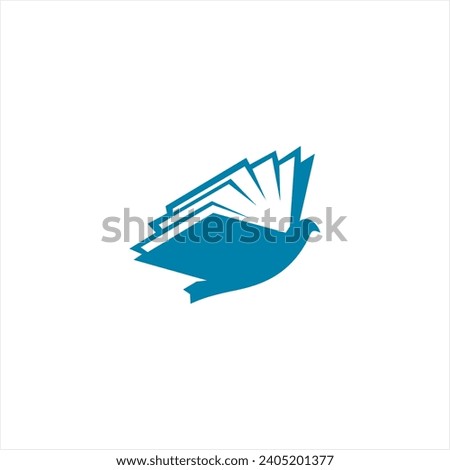 Bird Library Logo Template Design Vector, Emblem, Concept Design, Creative Symbol, Icon
