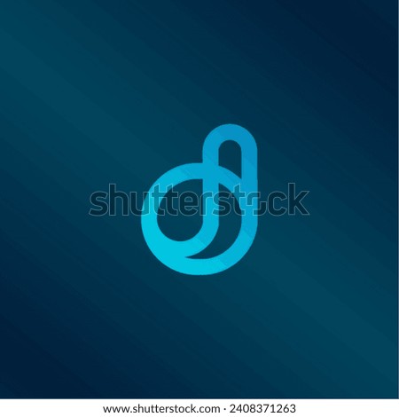 Letter d in futuristic, sophisticated and techy style. A simple but eye-catching logo,