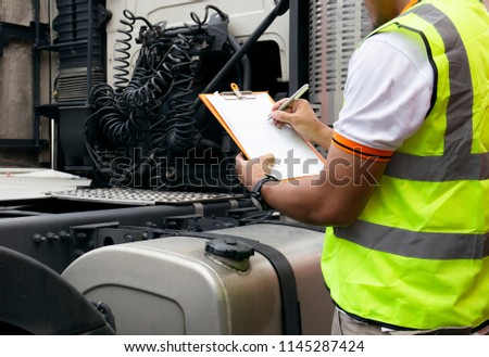 Similar – Image, Stock Photo wheels and truck tank on the road