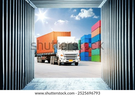 Image, Stock Photo Handling at the Container Gate