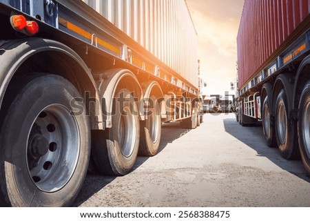 Similar – Image, Stock Photo Lots of Trucks and cars on a Highway