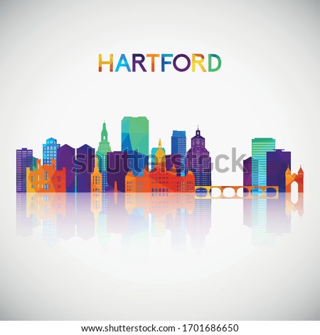 Hartford skyline silhouette in colorful geometric style. Symbol for your design. Vector illustration.