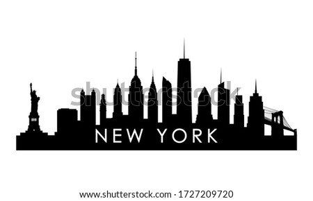 New York skyline silhouette. Black New York city design isolated on white background. 