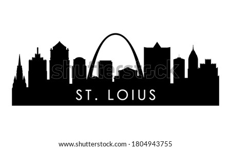 St.Louis skyline silhouette. Black St.Louis city design isolated on white background. 