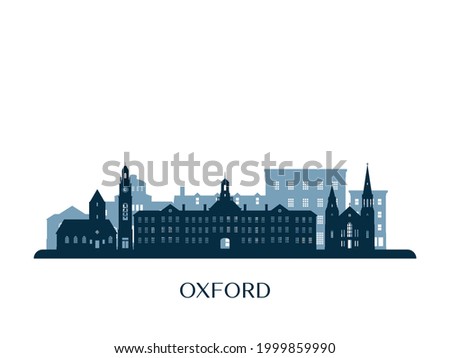 Oxford, Ohio skyline, monochrome silhouette. Vector illustration.