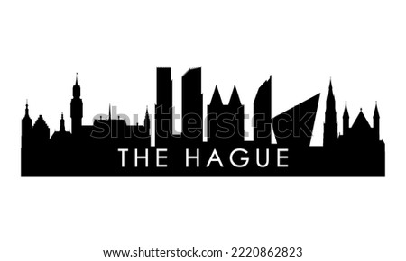 The Hague skyline silhouette. Black The Hague city design isolated on white background. 