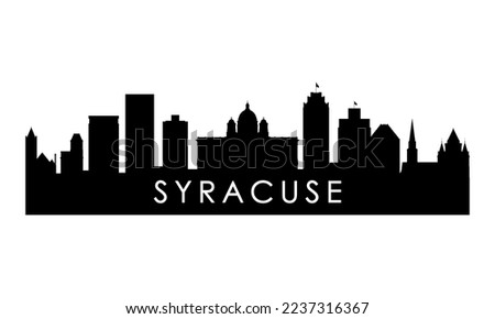 Syracuse skyline silhouette. Black Syracuse city design isolated on white background. 