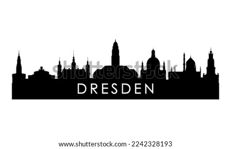 Dresden skyline silhouette. Black Dresden city design isolated on white background. 