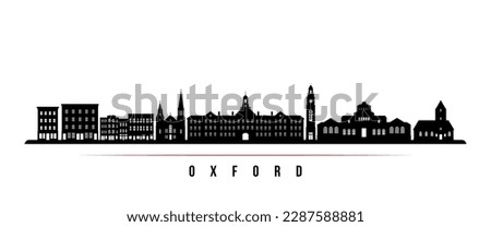 Oxford, Ohio skyline horizontal banner. Black and white silhouette of Oxford, Ohio. Vector template for your design. 