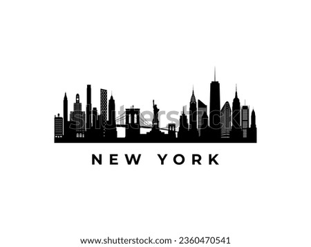 Vector New York skyline. Travel New York famous landmarks. Business and tourism concept for presentation, banner, web site.