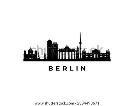 Vector Berlin skyline. Travel Berlin famous landmarks. Business and tourism concept for presentation, banner, web site.