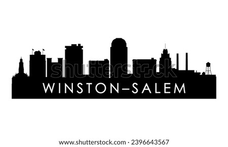 Winston–Salem skyline silhouette. Black Winston–Salem city design isolated on white background. 