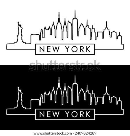 New York skyline. Linear style.
New York city single line. Editable vector file.