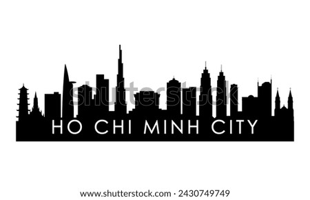 Ho Chi Minh City skyline silhouette. Black Ho Chi Minh City city design isolated on white background. 