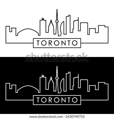 Toronto skyline. Linear style.
Toronto city single line. Editable vector file.