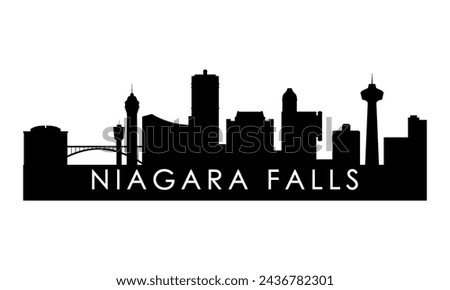 Niagara Falls skyline silhouette. Black Niagara Falls city design isolated on white background. 