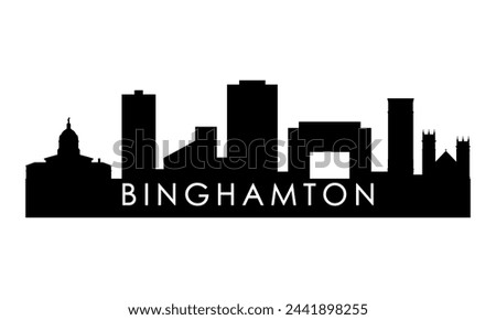 Binghamton skyline silhouette. Black Binghamton city design isolated on white background. 