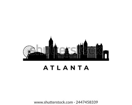 Vector Atlanta skyline. Travel Atlanta famous landmarks. Business and tourism concept for presentation, banner, web site.