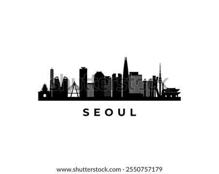 Vector Seoul skyline. Travel Seoul famous landmarks. Business and tourism concept for presentation, banner, web site.