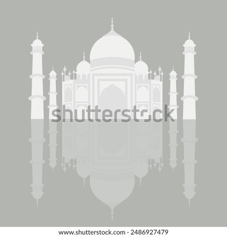 Taj Mahal Famous Indian Monument - Seven Wonders of the World - illustration 