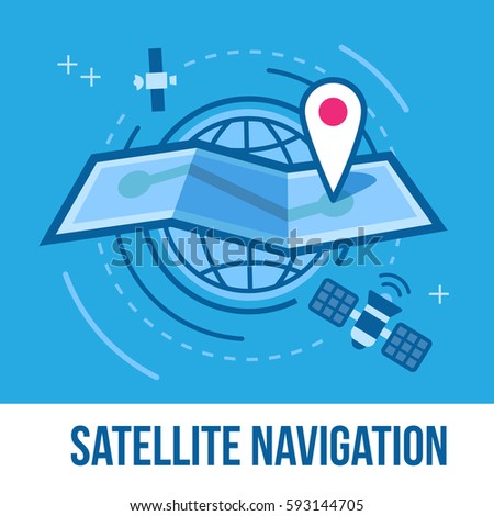 Planet Earth, Route map, Satellite Navigation and Geolocation. Business concept illustration.