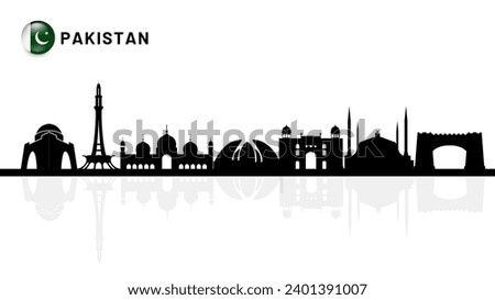 pakistan skyline,  Pakistan cityscape,  Pakistan skyscraper buildings vector silhouette. vector illustrator 