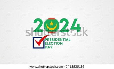 Mauritania presidential election 2024 concept, democracy, flag. Vector icon illustration