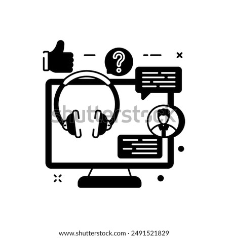 Customer Help Glyph Icon, Vector illustration