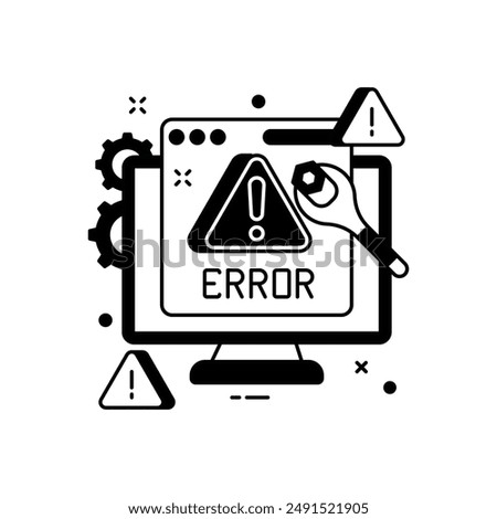 Errors Glyph Icon, Vector illustration