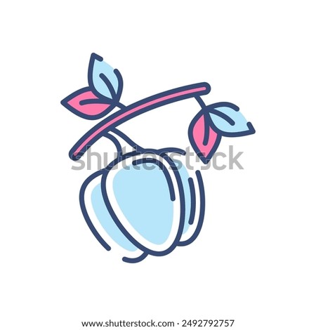 Harvest Bell Filled Color Icon, Vector illustration