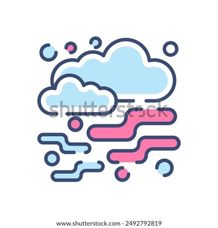 Fog Filled Color Icon, Vector illustration