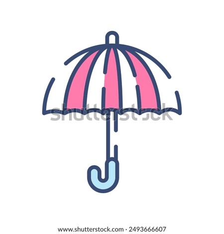 Umbrella Filled Color Icon, Vector illustration