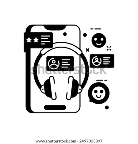 Online Help Glyph Icon, Vector illustration