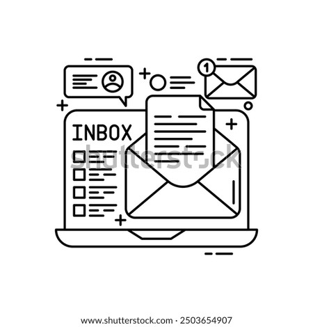 Inbox Outline Icon, Vector illustration