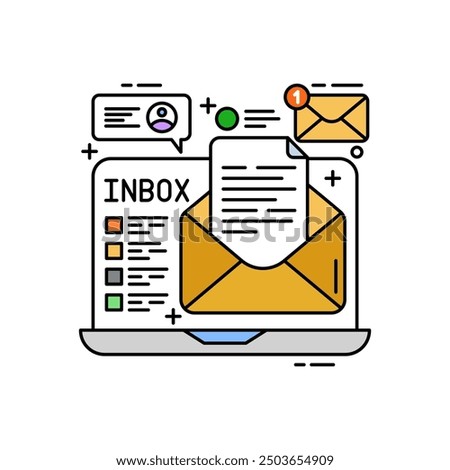 Inbox Fill Color Icon, Vector illustration