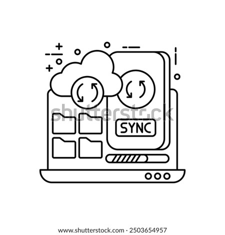 Folder Sync Outline Icon, Vector illustration