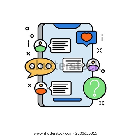 Chat Fill Color Icon, Vector illustration