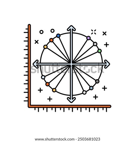 Radian Trades Chart Fill Color Icon, Vector illustration