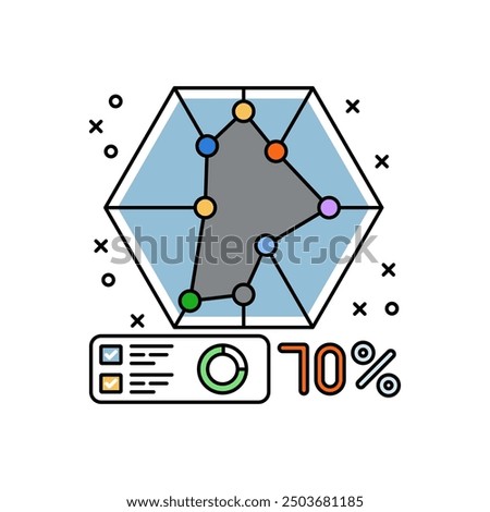 Spider Chart Fill Color Icon, Vector illustration